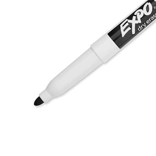 EXPO Low Odor Dry Erase Markers, Fine Tip, Black 4 Count-UPStoxs