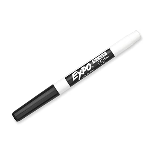 EXPO Low Odor Dry Erase Markers, Fine Tip, Black 4 Count-UPStoxs