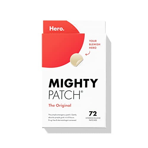 Hero Cosmetics Mighty Patch™ Original Patch - Hydrocolloid Acne Pimple Patch for Covering Zits and Blemishes, Spot Stickers for Face and Skin (72 Count)-UPStoxs