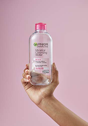 Garnier Micellar Water, Hydrating Facial Cleanser & Makeup Remover, Suitable for Sensitive Skin, Vegan, Cruelty Free, 13.5 Fl Oz (400mL), 1 Count-UPStoxs