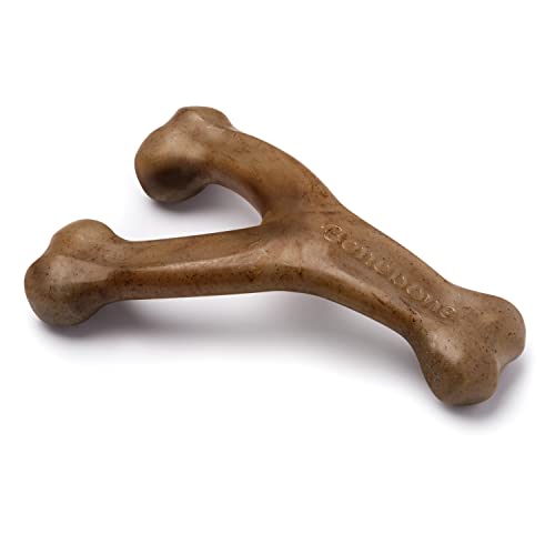 Benebone Wishbone Durable Dog Chew Toy for Aggressive Chewers, Real Bacon, Made in USA, Medium-UPStoxs