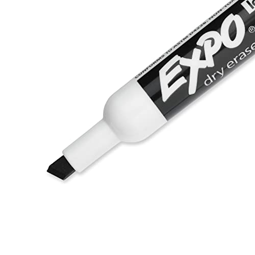 EXPO Low Odor Dry Erase Markers, Chisel Tip, Black, 4 Count-UPStoxs