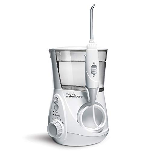 Waterpik Aquarius Water Flosser Professional For Teeth, Gums, Braces, Dental Care, Electric Power With 10 Settings, 7 Tips For Multiple Users And Needs, ADA Accepted, White WP-660, Packaging May Vary-UPStoxs