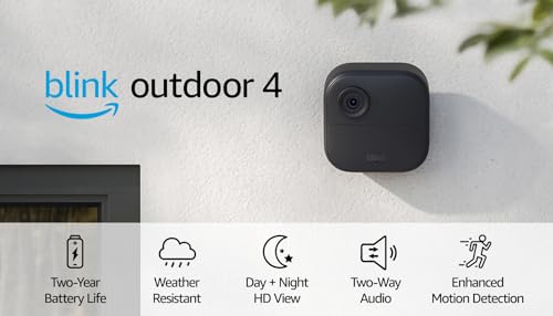 Blink Outdoor 4 (4th Gen) – Wire-free smart security camera, two-year battery life, two-way audio, HD live view, enhanced motion detection, Works with Alexa – 3 camera system-UPStoxs