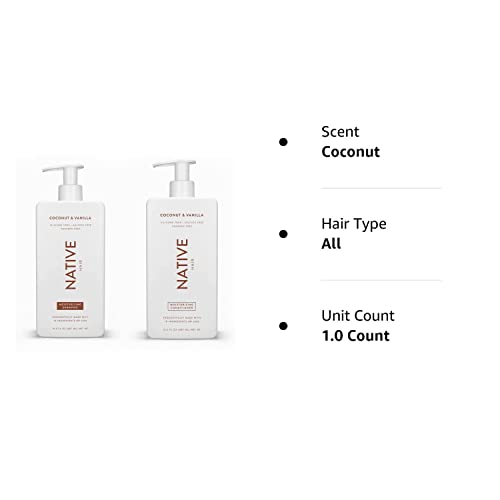 Native Shampoo and Conditioner Set | Sulfate Free, Paraben Free, Dye Free, with Naturally Derived Clean Ingredients| 16.5 oz (Coconut & Vanilla, Moisturizing), 2, 1.3 ounces-UPStoxs