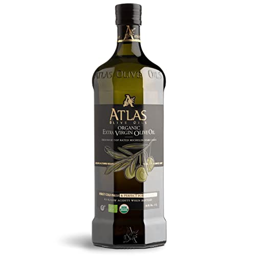 Atlas 1 LT Cold Press Extra Virgin Olive Oil with Polyphenol Rich from Morocco | Newly Harvested Unprocessed from One Single Family Farm | Moroccan Organic EVOO Trusted by Michelin Star Chefs-UPStoxs