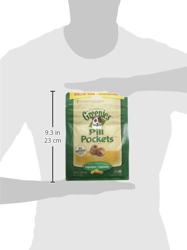 Greenies Pill Pockets for Dogs Capsule Size Natural Soft Dog Treats Chicken Flavor, 15.8 oz. Pack (60 Treats)-UPStoxs