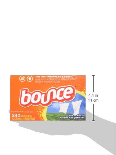 Bounce Dryer Sheets Laundry Fabric Softener, Outdoor Fresh, 240 Count (Pack of 2)-UPStoxs