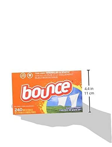 Bounce Dryer Sheets Laundry Fabric Softener, Outdoor Fresh, 240 Count (Pack of 2)-UPStoxs