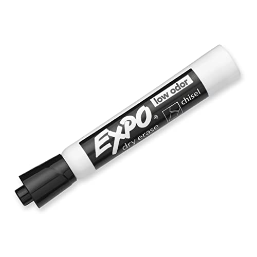 EXPO Low Odor Dry Erase Markers, Chisel Tip, Black, 4 Count-UPStoxs