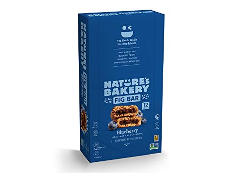 Nature's Bakery Whole Wheat Fig Bars, Blueberry, Real Fruit, Vegan, Non-GMO, Snack bar, Twin packs- 12 count-UPStoxs