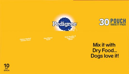 PEDIGREE CHOICE CUTS IN GRAVY Adult Soft Wet Dog Food 30-Count Variety Pack, 3.5 oz Pouches-UPStoxs