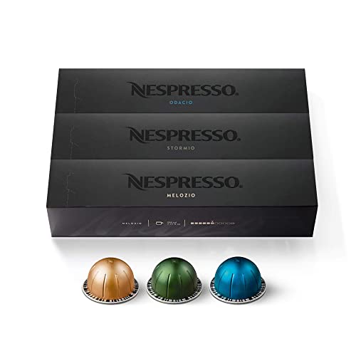 Nespresso Capsules VertuoLine, Variety Pack, Medium and Dark Roast Coffee, 10 Count (Pack of 3) Coffee Pods, Brews 7.8 oz-UPStoxs