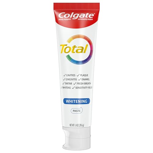 Colgate Total Whitening Travel Toothpaste, Mint Toothpaste for Travel, Carry-On Size Toothpaste, 1.4 Oz Tube-UPStoxs