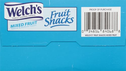 Welch's Fruit Snacks, Mixed Fruit, Perfect Halloween Candy Bulk Pack, Gluten Free, Individual Single Serve Bags, 0.8 oz (Pack of 40)-UPStoxs