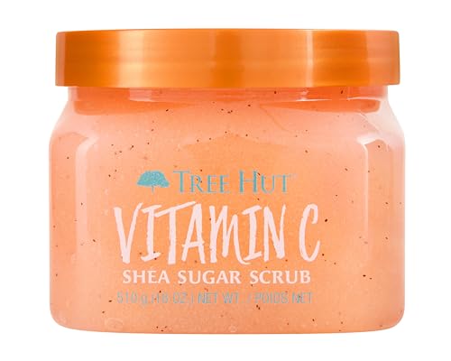 Tree Hut Vitamin C Shea Sugar Scrub, 18 oz, Ultra Hydrating and Exfoliating Scrub for Nourishing Essential Body Care-UPStoxs