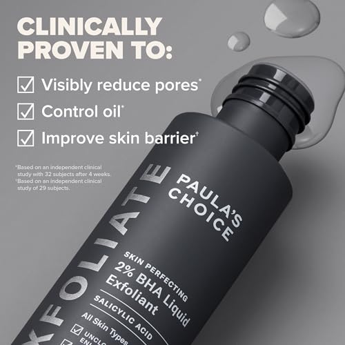 Paulas Choice--SKIN PERFECTING 2% BHA Liquid Salicylic Acid Exfoliant--Facial Exfoliant for Blackheads, Enlarged Pores, Wrinkles & Fine Lines, 4 oz Bottle-UPStoxs