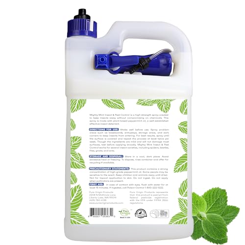 Mighty Mint Gallon (128 oz) Insect and Pest Control Peppermint Oil - Natural Spray for Spiders, Ants, and More-UPStoxs