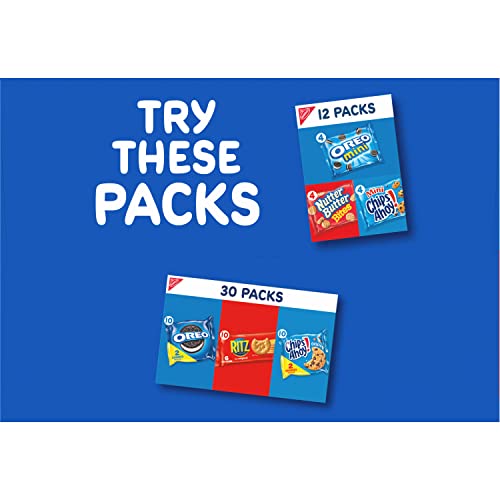 Nabisco Team Favorites Variety Pack, OREO Mini, CHIPS AHOY! Mini, Teddy Grahams Honey & Barnum's Animal Crackers, School Snacks, 30 Snack Packs-UPStoxs