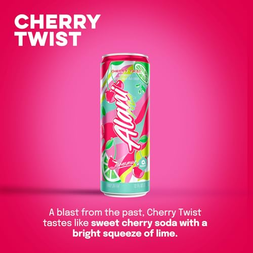 Alani Nu Cherry Twist Sugar Free, Low Calorie Energy Drinks | 200mg Caffeine | Pre Workout Performance with Antioxidants | Biotin B Vitamins | Zero Sugar | 15 Calories | 12 Fl Oz Cans-UPStoxs