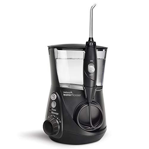 Waterpik Aquarius Water Flosser Professional For Teeth, Gums, Braces, Dental Care, Electric Power With 10 Settings, 7 Tips For Multiple Users And Needs, ADA Accepted, Black WP-662, Packaging May Vary-UPStoxs