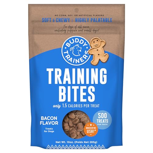 Buddy Biscuits Trainers 10 oz. Pouch of Training Bites Soft & Chewy Dog Treats Made with Bacon Flavor-UPStoxs