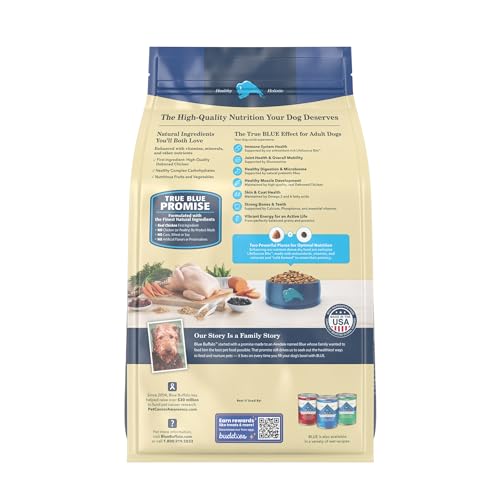 Blue Buffalo Life Protection Formula Adult Dry Dog Food, Helps Build and Maintain Strong Muscles, Made with Natural Ingredients, Chicken & Brown Rice Recipe, 5-lb. Bag-UPStoxs