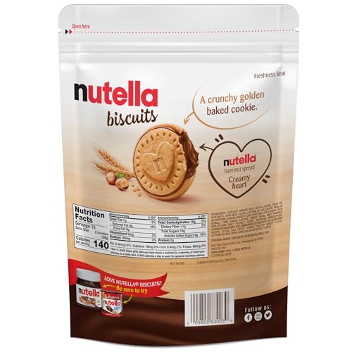 Nutella Biscuits, 20 Count Cookies, Hazelnut Spread with Cocoa, Kids Snacks, 9.7 oz-UPStoxs