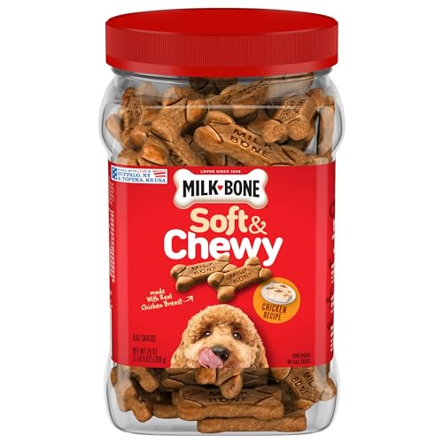 Milk-Bone Soft & Chewy Dog Treats, Chicken Recipe, 25 Ounce Made with Real Chicken Breast-UPStoxs