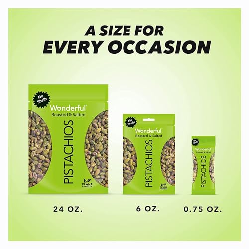 Wonderful Pistachios No Shells, Roasted & Salted Nuts, 0.75 Ounce Bag (Pack of 9), Protein Snacks, Gluten Free, On-the-Go, Individually Wrapped Healthy Snacks-UPStoxs