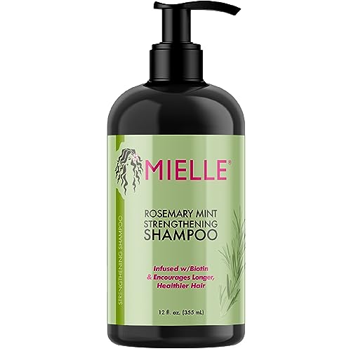 Mielle Organics Rosemary Mint Strengthening Shampoo Infused with Biotin, Cleanses and Helps Strengthen Weak and Brittle Hair, 12 Ounces-UPStoxs