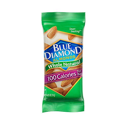 Blue Diamond Almonds Whole Natural Raw Snack Nuts, 100 Calorie Travel Bags, 32 count-UPStoxs