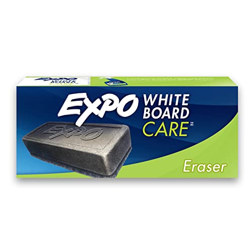 Expo 81505 Block Eraser Dry Erase Whiteboard Board Eraser, Soft Pile, 5 1/8 W x 1 1/4 H - Pack of 1, Black-UPStoxs