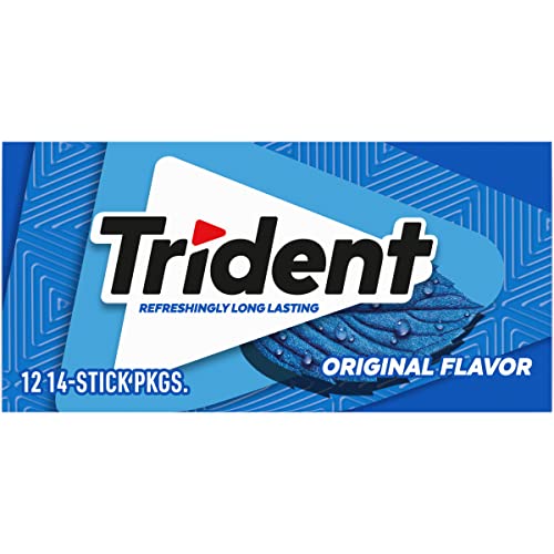 Trident Original Flavor Sugar Free Gum, 12 Packs of 14 Pieces (168 Total Pieces)-UPStoxs