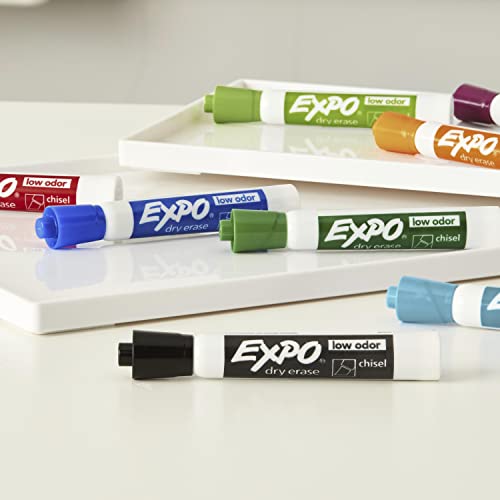 EXPO Low Odor Dry Erase Markers, Chisel Tip, Black, 4 Count-UPStoxs