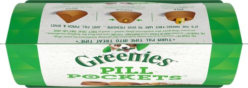 Greenies Pill Pockets for Dogs Capsule Size Natural Soft Dog Treats with Real Peanut Butter, 15.8 oz. Pack (60 Treats)-UPStoxs