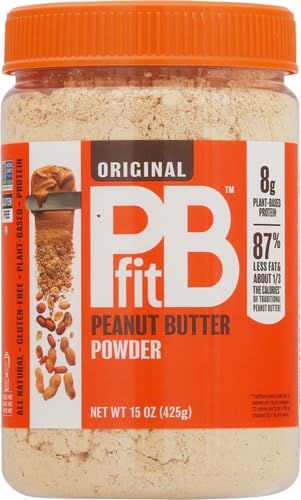 PBfit All-Natural Peanut Butter Powder, Peanut Butter Powder from Real Roasted Pressed Peanuts, 8g of Protein 8% DV (15 oz.)-UPStoxs