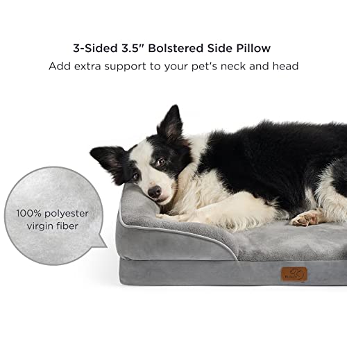 Bedsure Orthopedic Dog Bed for Medium Dogs - Waterproof Dog Sofa Beds Medium, Supportive Foam Pet Couch Bed with Removable Washable Cover, Waterproof Lining and Nonskid Bottom, Grey-UPStoxs