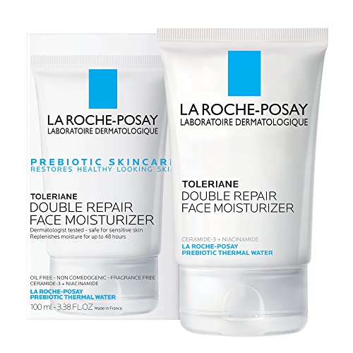 La Roche-Posay Toleriane Double Repair Face Moisturizer, Daily Moisturizer Face Cream with Ceramide and Niacinamide for All Skin Types, Oil Free, Fragrance Free-UPStoxs