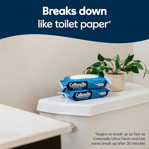 Cottonelle Fresh Feel Flushable Wet Wipes, Adult Wet Wipes, 8 Flip-Top Packs, 42 Wipes Per Pack (336 Total Wipes), Packaging May Vary-UPStoxs