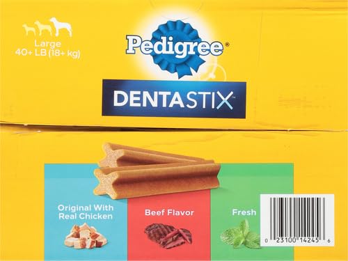 PEDIGREE DENTASTIX Large Dog Dental Care Treats Original, Beef & Fresh Variety Pack, 2.73 lb.Pack (51 Treats)-UPStoxs