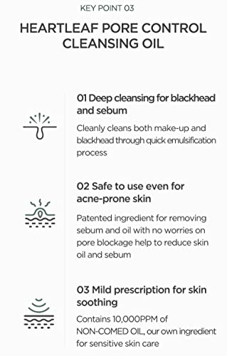 Anua Heartleaf Pore Control Cleansing Oil, Oil Cleanser for Face, Makeup Blackhead Remover, Korean Skin Care 6.76 fl oz(200ml) (original)-UPStoxs