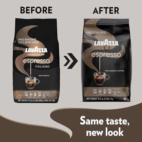 Lavazza Espresso Whole Bean Coffee Blend, Medium Roast, 2.2 Pound Bag (Packaging May Vary) Premium Quality, Non GMO, 100% Arabica, Rich bodied-UPStoxs