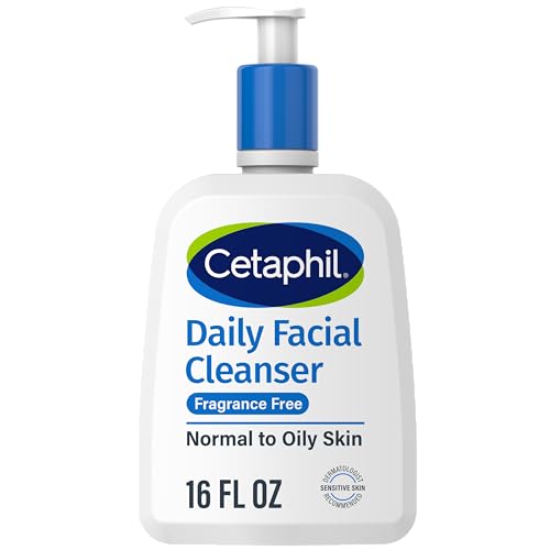 Cetaphil Face Wash, Daily Facial Cleanser for Sensitive, Combination to Oily Skin, NEW 16 oz, Fragrance Free, Gentle Foaming, Soap Free, Hypoallergenic (Packaging May Vary)-UPStoxs