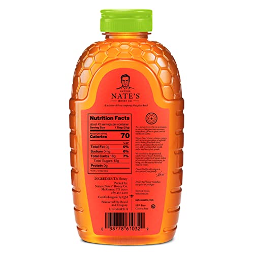 Nate's Organic 100% Pure, Raw & Unfiltered Honey - USDA Certified Organic - 32oz. Squeeze Bottle-UPStoxs