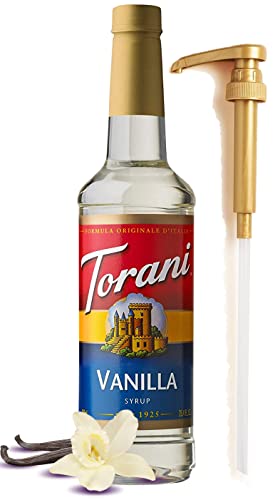 Vanilla Syrup for Coffee 25.4 Ounces for Vanilla Flavored Coffee Syrup with Fresh Finest Syrup Pump Dispenser-UPStoxs