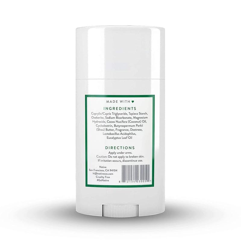 Native Deodorant | Natural Deodorant for Men, Aluminum Free with Baking Soda, Probiotics, Coconut Oil and Shea Butter | Eucalyptus & Mint-UPStoxs