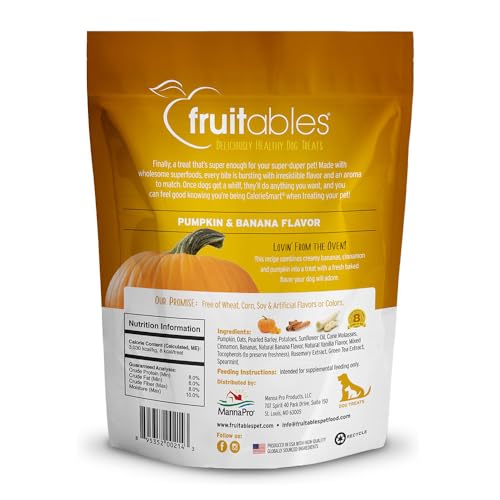 Fruitables Baked Dog Treats Pumpkin & Banana Flavor 7 Oz-UPStoxs