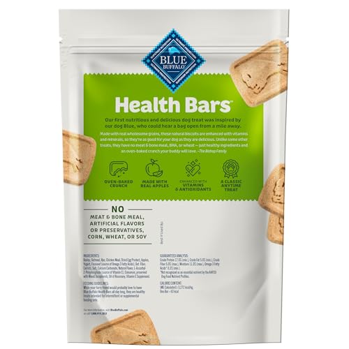 Blue Buffalo Health Bars Natural Crunchy Dog Treats Biscuits, Apple & Yogurt 16-oz Bag-UPStoxs