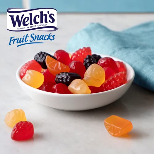 Welch's Fruit Snacks, Mixed Fruit, Perfect Halloween Candy Bulk Pack, Gluten Free, Individual Single Serve Bags, 0.8 oz (Pack of 40)-UPStoxs